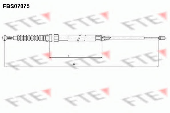 FTE FBS02075 Parking brake cable left FBS02075: Buy near me in Poland at 2407.PL - Good price!