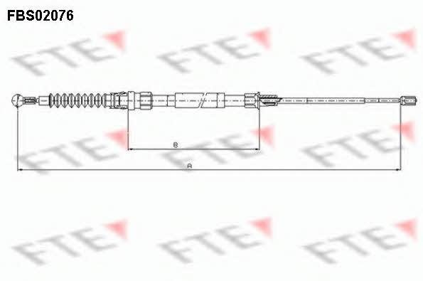 FTE FBS02076 Parking brake cable, right FBS02076: Buy near me in Poland at 2407.PL - Good price!