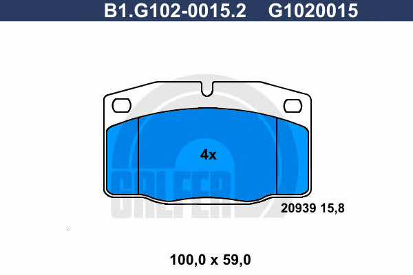 Galfer B1.G102-0015.2 Тормозные колодки дисковые, комплект B1G10200152: Отличная цена - Купить в Польше на 2407.PL!