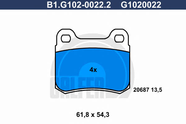 Galfer B1.G102-0022.2 Brake Pad Set, disc brake B1G10200222: Buy near me in Poland at 2407.PL - Good price!