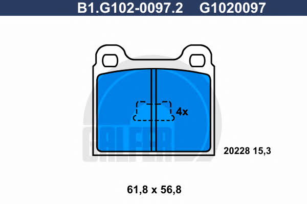 Galfer B1.G102-0097.2 Brake Pad Set, disc brake B1G10200972: Buy near me in Poland at 2407.PL - Good price!