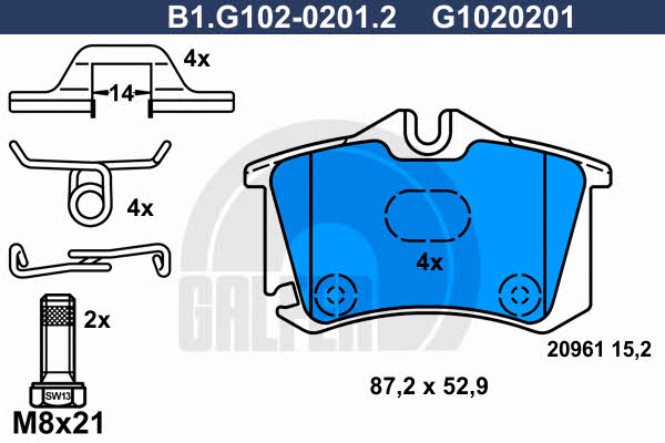 Galfer B1.G102-0201.2 Brake Pad Set, disc brake B1G10202012: Buy near me in Poland at 2407.PL - Good price!
