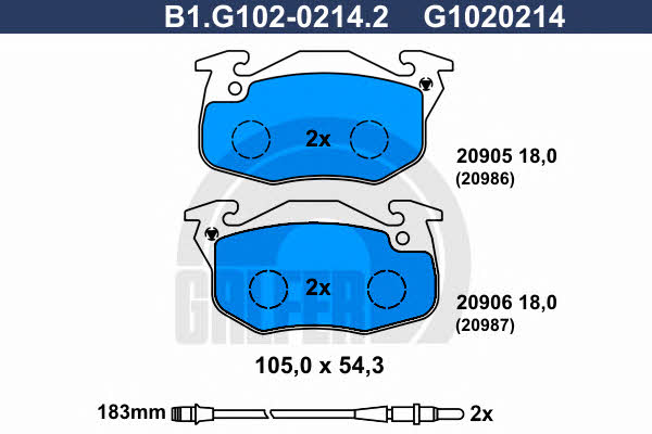 Galfer B1.G102-0214.2 Brake Pad Set, disc brake B1G10202142: Buy near me in Poland at 2407.PL - Good price!