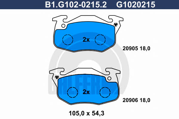 Galfer B1.G102-0215.2 Klocki hamulcowe, zestaw B1G10202152: Dobra cena w Polsce na 2407.PL - Kup Teraz!