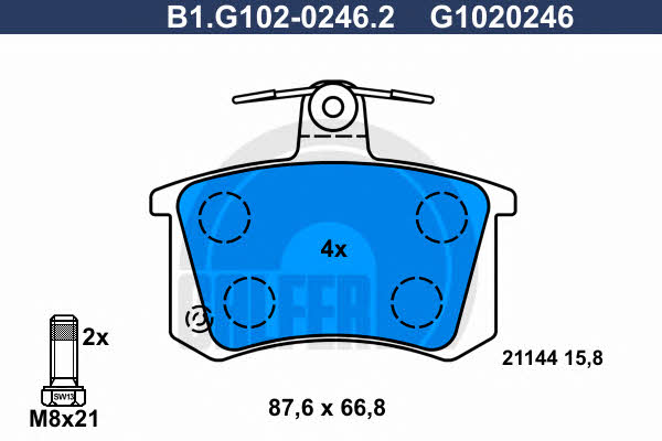 Galfer B1.G102-0246.2 Brake Pad Set, disc brake B1G10202462: Buy near me in Poland at 2407.PL - Good price!