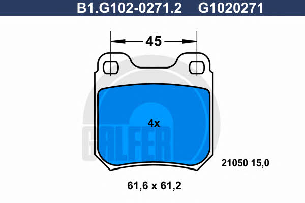 Galfer B1.G102-0271.2 Brake Pad Set, disc brake B1G10202712: Buy near me in Poland at 2407.PL - Good price!