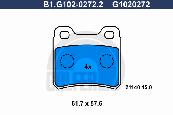 Galfer B1.G102-0272.2 Brake Pad Set, disc brake B1G10202722: Buy near me in Poland at 2407.PL - Good price!
