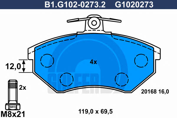 Galfer B1.G102-0273.2 Klocki hamulcowe, zestaw B1G10202732: Dobra cena w Polsce na 2407.PL - Kup Teraz!