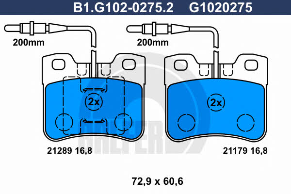 Galfer B1.G102-0275.2 Brake Pad Set, disc brake B1G10202752: Buy near me in Poland at 2407.PL - Good price!