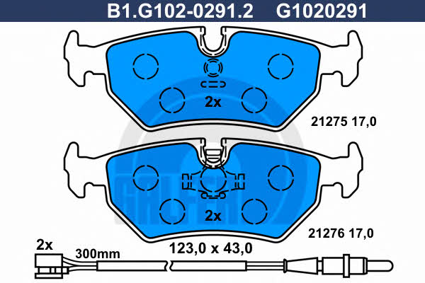 Galfer B1.G102-0291.2 Brake Pad Set, disc brake B1G10202912: Buy near me in Poland at 2407.PL - Good price!
