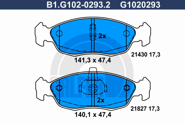 Galfer B1.G102-0293.2 Brake Pad Set, disc brake B1G10202932: Buy near me in Poland at 2407.PL - Good price!