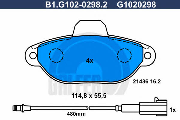 Galfer B1.G102-0298.2 Brake Pad Set, disc brake B1G10202982: Buy near me in Poland at 2407.PL - Good price!