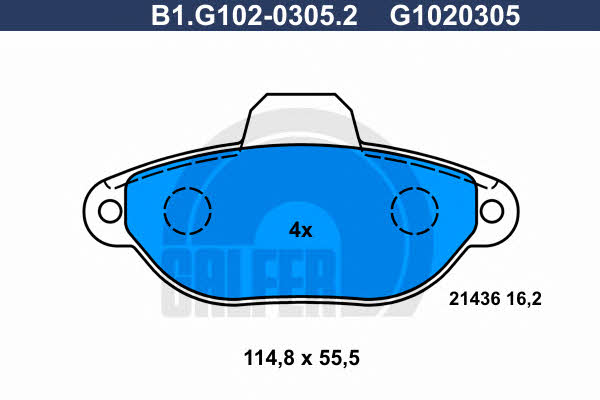 Galfer B1.G102-0305.2 Klocki hamulcowe, zestaw B1G10203052: Dobra cena w Polsce na 2407.PL - Kup Teraz!