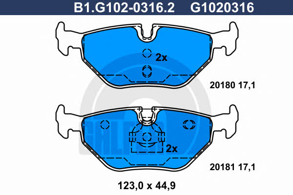Galfer B1.G102-0316.2 Brake Pad Set, disc brake B1G10203162: Buy near me at 2407.PL in Poland at an Affordable price!