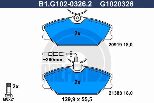 Galfer B1.G102-0326.2 Klocki hamulcowe, zestaw B1G10203262: Dobra cena w Polsce na 2407.PL - Kup Teraz!
