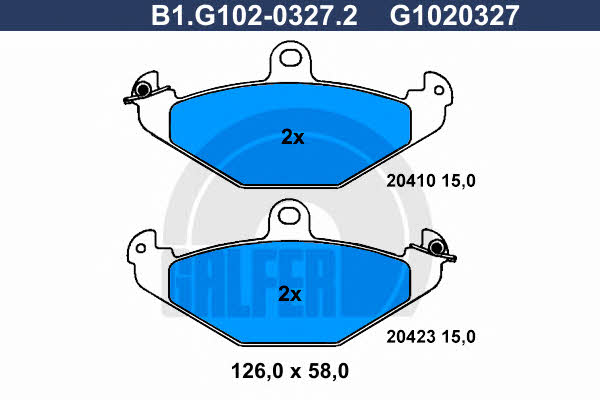 Galfer B1.G102-0327.2 Scheibenbremsbeläge, Set B1G10203272: Kaufen Sie zu einem guten Preis in Polen bei 2407.PL!