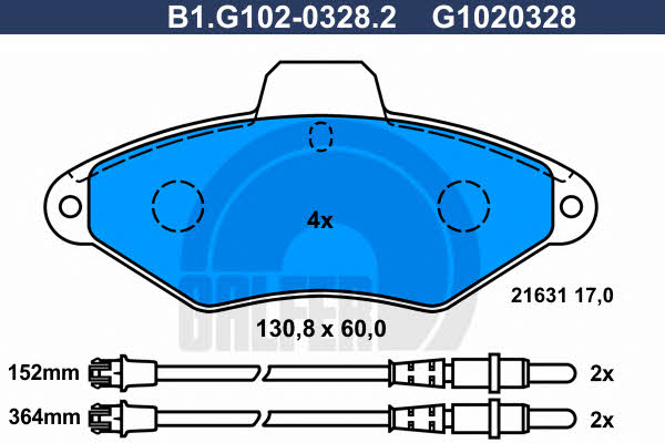 Galfer B1.G102-0328.2 Brake Pad Set, disc brake B1G10203282: Buy near me in Poland at 2407.PL - Good price!