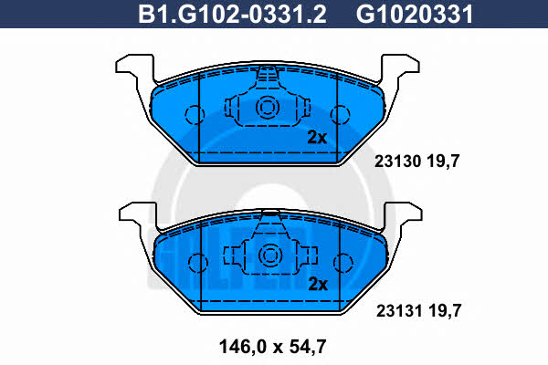 Galfer B1.G102-0331.2 Brake Pad Set, disc brake B1G10203312: Buy near me in Poland at 2407.PL - Good price!