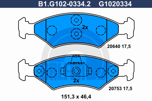 Galfer B1.G102-0334.2 Brake Pad Set, disc brake B1G10203342: Buy near me at 2407.PL in Poland at an Affordable price!
