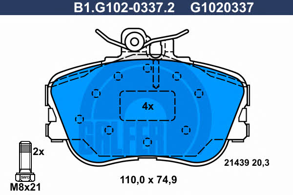 Galfer B1.G102-0337.2 Тормозные колодки дисковые, комплект B1G10203372: Отличная цена - Купить в Польше на 2407.PL!