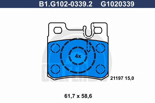 Galfer B1.G102-0339.2 Brake Pad Set, disc brake B1G10203392: Buy near me in Poland at 2407.PL - Good price!