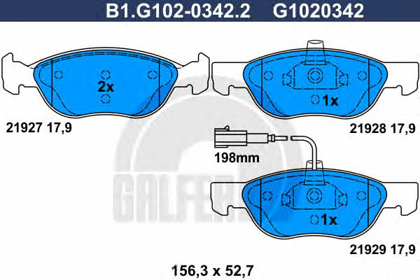 Galfer B1.G102-0342.2 Brake Pad Set, disc brake B1G10203422: Buy near me in Poland at 2407.PL - Good price!