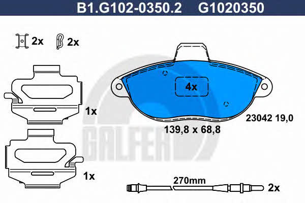 Galfer B1.G102-0350.2 Brake Pad Set, disc brake B1G10203502: Buy near me in Poland at 2407.PL - Good price!