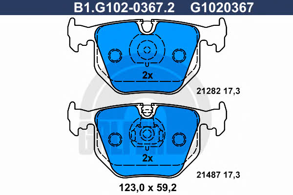 Galfer B1.G102-0367.2 Scheibenbremsbeläge, Set B1G10203672: Kaufen Sie zu einem guten Preis in Polen bei 2407.PL!