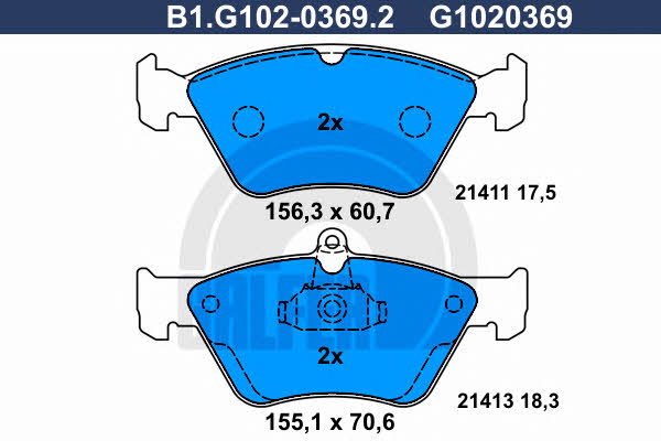Galfer B1.G102-0369.2 Klocki hamulcowe, zestaw B1G10203692: Dobra cena w Polsce na 2407.PL - Kup Teraz!