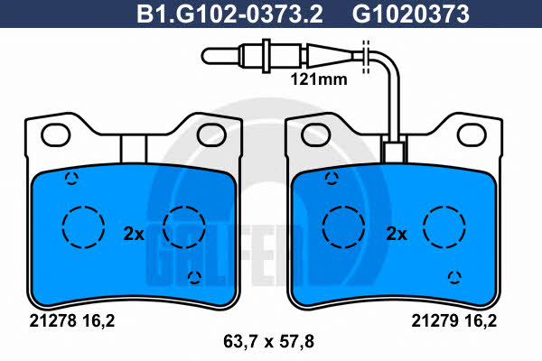 Galfer B1.G102-0373.2 Brake Pad Set, disc brake B1G10203732: Buy near me in Poland at 2407.PL - Good price!