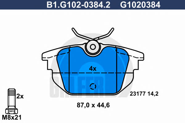 Galfer B1.G102-0384.2 Brake Pad Set, disc brake B1G10203842: Buy near me in Poland at 2407.PL - Good price!