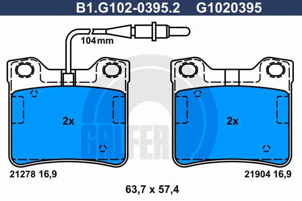 Galfer B1.G102-0395.2 Klocki hamulcowe, zestaw B1G10203952: Dobra cena w Polsce na 2407.PL - Kup Teraz!