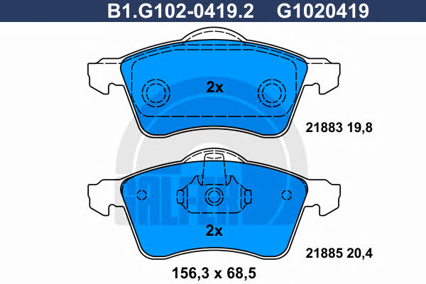Galfer B1.G102-0419.2 Brake Pad Set, disc brake B1G10204192: Buy near me in Poland at 2407.PL - Good price!