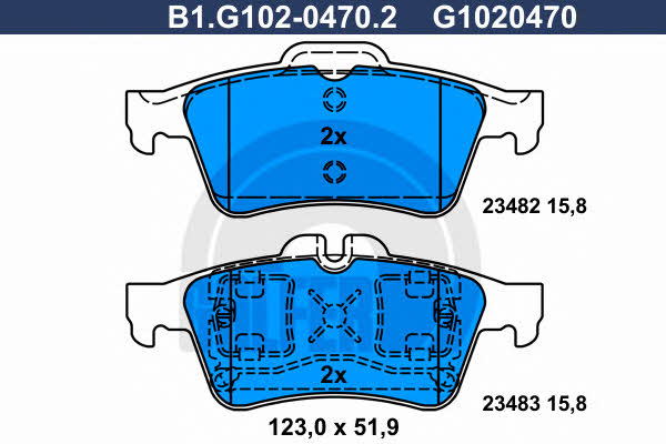 Galfer B1.G102-0470.2 Brake Pad Set, disc brake B1G10204702: Buy near me in Poland at 2407.PL - Good price!