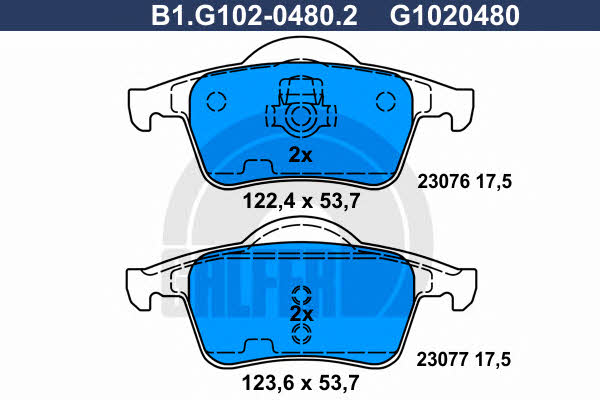 Galfer B1.G102-0480.2 Klocki hamulcowe, zestaw B1G10204802: Dobra cena w Polsce na 2407.PL - Kup Teraz!