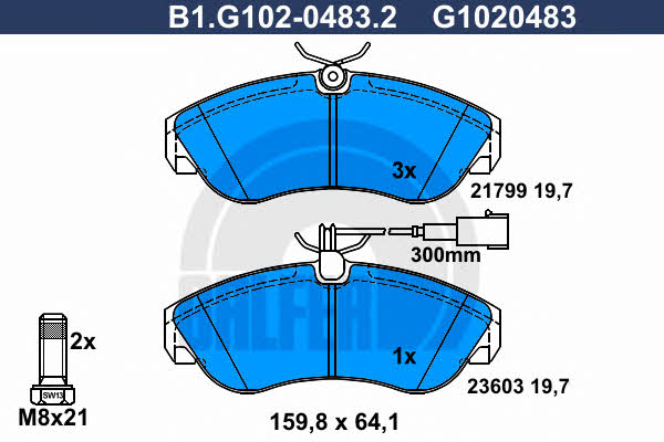 Galfer B1.G102-0483.2 Гальмівні колодки, комплект B1G10204832: Приваблива ціна - Купити у Польщі на 2407.PL!