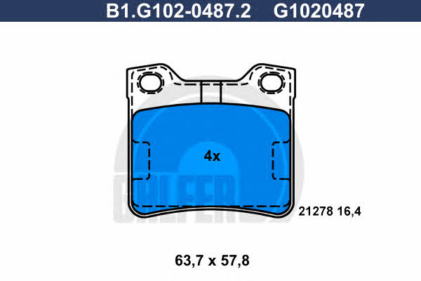 Galfer B1.G102-0487.2 Brake Pad Set, disc brake B1G10204872: Buy near me in Poland at 2407.PL - Good price!
