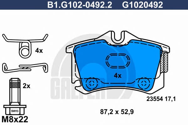 Galfer B1.G102-0492.2 Brake Pad Set, disc brake B1G10204922: Buy near me in Poland at 2407.PL - Good price!