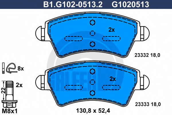 Galfer B1.G102-0513.2 Scheibenbremsbeläge, Set B1G10205132: Kaufen Sie zu einem guten Preis in Polen bei 2407.PL!
