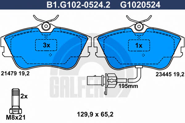 Galfer B1.G102-0524.2 Тормозные колодки дисковые, комплект B1G10205242: Отличная цена - Купить в Польше на 2407.PL!