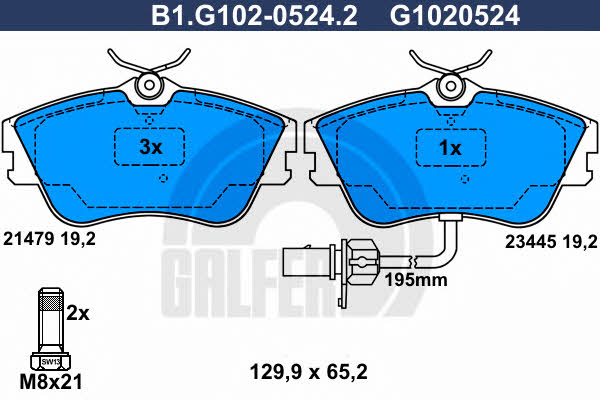 Galfer B1.G102-0524.2 Klocki hamulcowe, zestaw B1G10205242: Dobra cena w Polsce na 2407.PL - Kup Teraz!