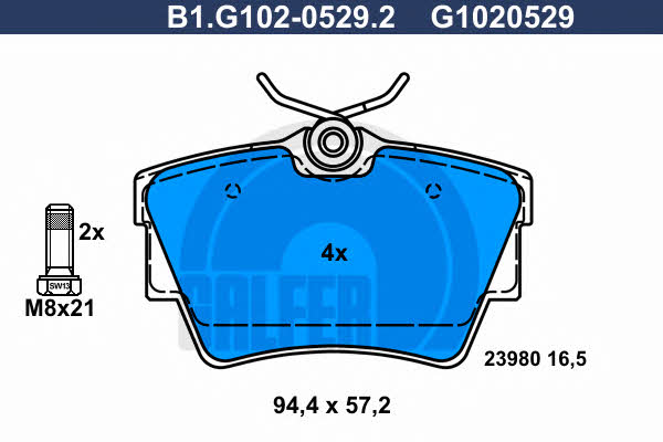 Galfer B1.G102-0529.2 Brake Pad Set, disc brake B1G10205292: Buy near me in Poland at 2407.PL - Good price!