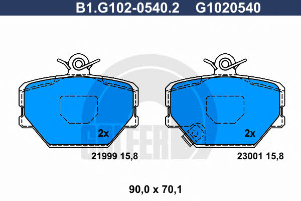 Galfer B1.G102-0540.2 Brake Pad Set, disc brake B1G10205402: Buy near me at 2407.PL in Poland at an Affordable price!