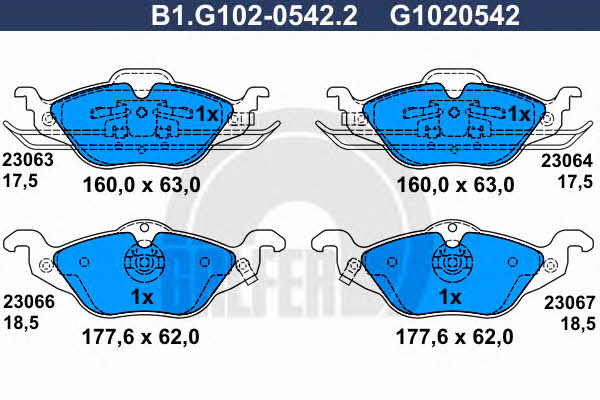 Galfer B1.G102-0542.2 Klocki hamulcowe, zestaw B1G10205422: Dobra cena w Polsce na 2407.PL - Kup Teraz!