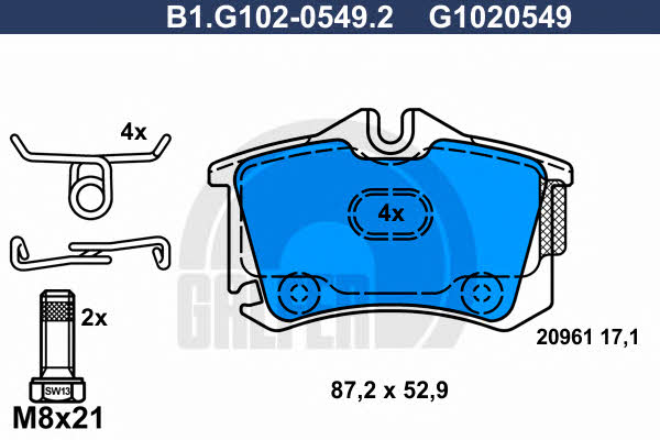 Galfer B1.G102-0549.2 Brake Pad Set, disc brake B1G10205492: Buy near me in Poland at 2407.PL - Good price!