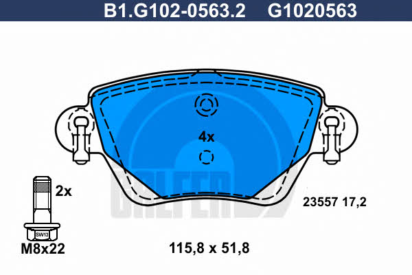 Galfer B1.G102-0563.2 Brake Pad Set, disc brake B1G10205632: Buy near me in Poland at 2407.PL - Good price!