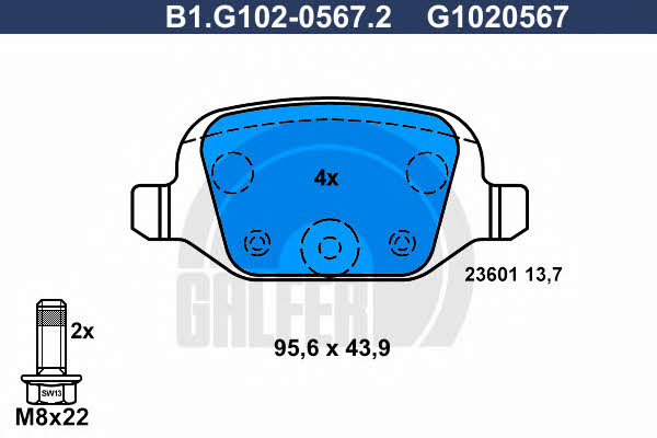 Galfer B1.G102-0567.2 Тормозные колодки дисковые, комплект B1G10205672: Отличная цена - Купить в Польше на 2407.PL!