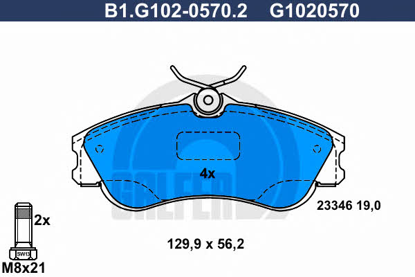 Galfer B1.G102-0570.2 Brake Pad Set, disc brake B1G10205702: Buy near me in Poland at 2407.PL - Good price!