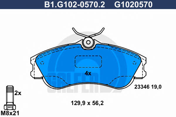 Galfer B1.G102-0570.2 Klocki hamulcowe, zestaw B1G10205702: Atrakcyjna cena w Polsce na 2407.PL - Zamów teraz!