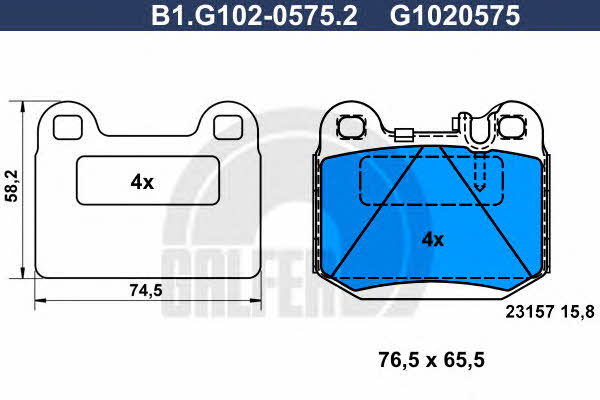 Galfer B1.G102-0575.2 Brake Pad Set, disc brake B1G10205752: Buy near me at 2407.PL in Poland at an Affordable price!